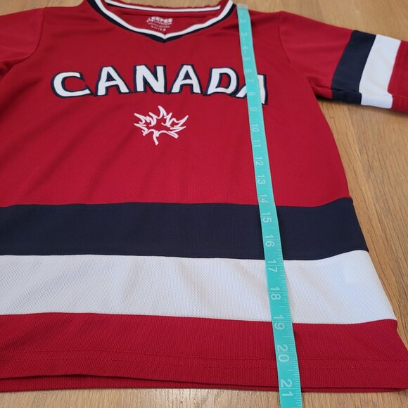 Canadian Hockey Jersey Youth 10 12 Red Olympic Mapleleaf V Neck by Teepee - Picture 6 of 8